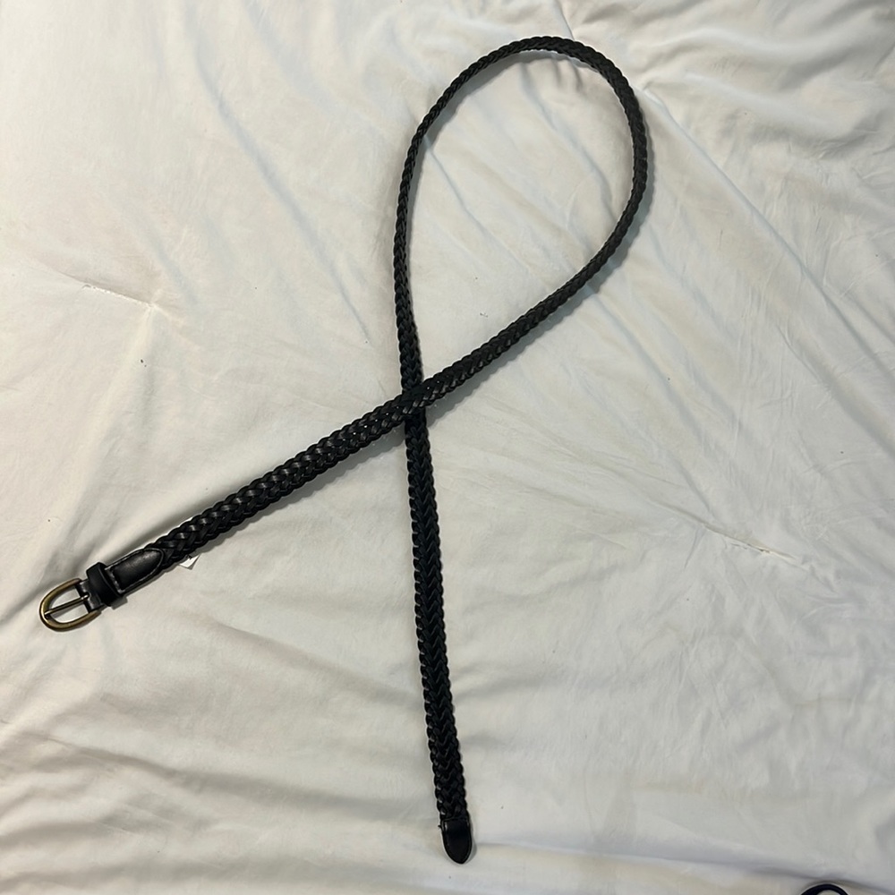Black Aeropostale thin braided belt; size L/XL